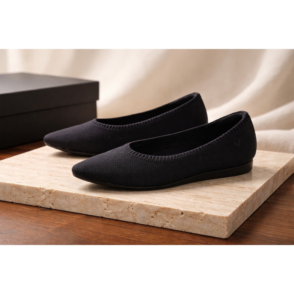 VIVAIA Aria Pointed Toe Knit Flats Black Women's Size 36 EU - Picture 2 of 10